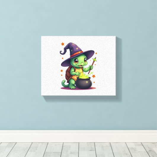 Hocus shellcus schildpad canvas afdruk (Insitu (Houten vloer))
