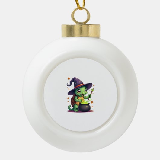 Hocus shellcus schildpad keramische bal ornament (Voorkant)