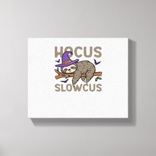 Hocus Slowcus Grappig Halloween Luiaard Classic T- Canvas Afdruk (Voorkant)