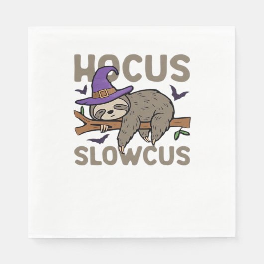 Hocus Slowcus Grappig Halloween Luiaard Classic T- Servet (Voorkant)