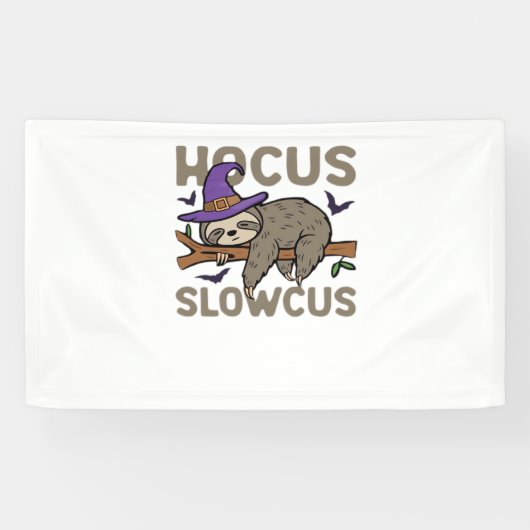 Hocus Slowcus Grappig Halloween Luiaard Classic T- Spandoek (Horizontaal)