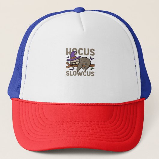 Hocus Slowcus Grappig Halloween Luiaard Classic T- Trucker Pet (Voorkant)