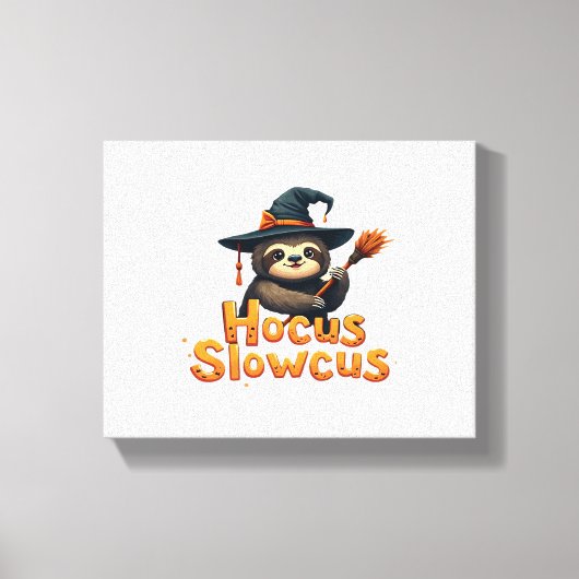 Hocus Slowcus Luiaard liefhebbers Halloween kostuu Canvas Afdruk (Voorkant)