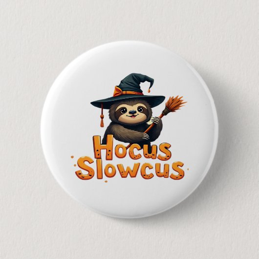 Hocus Slowcus Luiaard liefhebbers Halloween kostuu Ronde Button 5,7 Cm (Voorkant)