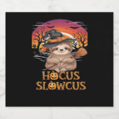 Hocus Slowcus Luiaard liefhebbers Halloween kostuu Sparkling Wijnetiket (Enkel label)