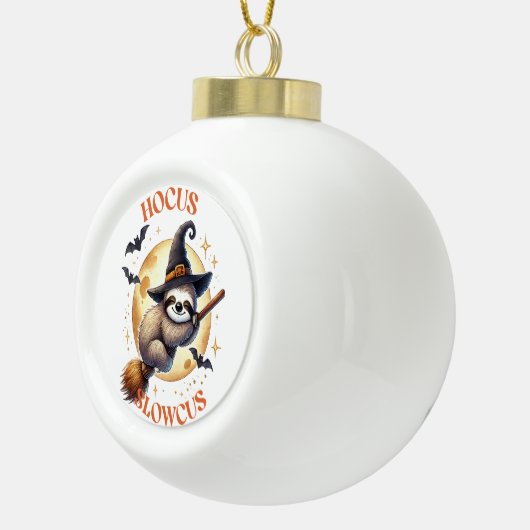 Hocus Slowcus Witch Sloth Keramische Bal Ornament (Rechts)