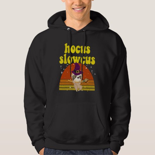 Hocus Slowcus Witch Sloth Retro Cute Animal Hallow Hoodie (Voorkant)