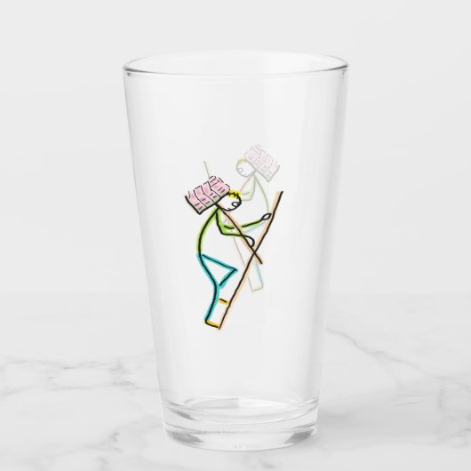 Hod Carrier Stickman Glas (Voorkant)