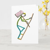 Hod Carrier Stickman Kaart (Gele Bloem)