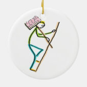 Hod Carrier Stickman Keramisch Ornament (Achterkant)