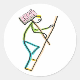 Hod Carrier Stickman Ronde Sticker