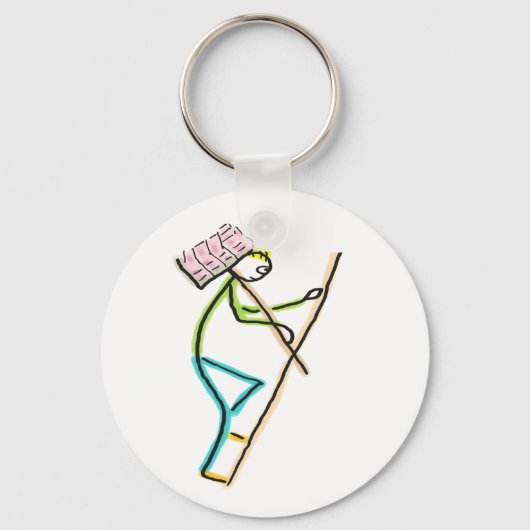 Hod Carrier Stickman Sleutelhanger (Voorkant)