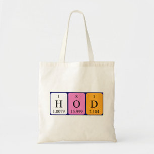HoD periodieke lijstwoord canvas tas