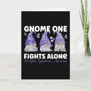 Hodgkin Lymphoma Cancer Violet Ribbon Gnome Kaart