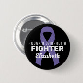 Hodgkin Lymphoma Ribbon Black Button (Voorkant /achterkant)