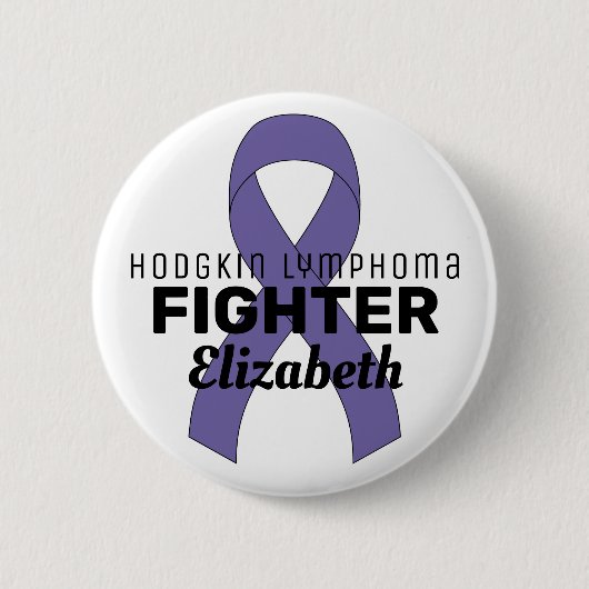 Hodgkin Lymphoma Ribbon White Button (Voorkant)