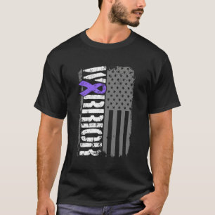 Hodgkins lymfoom krijger Amerikaanse vlag T-shirt