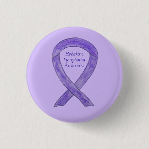 Hodgkins Lymfoom Violet Awareness Ribbon Button