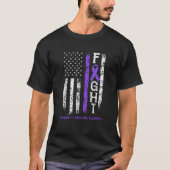 Hodgkins Lymfoom Warrior Amerikaanse vlag T-shirt (Voorkant)