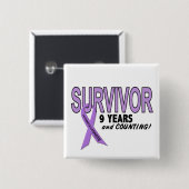 Hodgkins Lymphoma 9 jaar Survivor Vierkante Button 5,1 Cm (Voorkant /achterkant)
