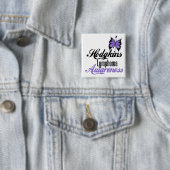 Hodgkins Lymphoma Awareness Butterfly Vierkante Button 5,1 Cm (In situ)