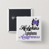 Hodgkins Lymphoma Awareness Butterfly Vierkante Button 5,1 Cm (Voorkant /achterkant)