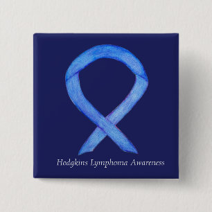 Hodgkins Lymphoma Awareness Ribbon Art Custom Pins Vierkante Button 5,1 Cm