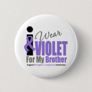 Hodgkins Lymphoma Ik Draag Violet Ribbon Brother Ronde Button 5,7 Cm