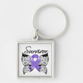 Hodgkins Lymphoma Survivor Butterfly Sleutelhanger (Voorkant)