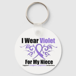 Hodgkins Lymphoma Tribal Ribbon voor mijn nicht Sleutelhanger