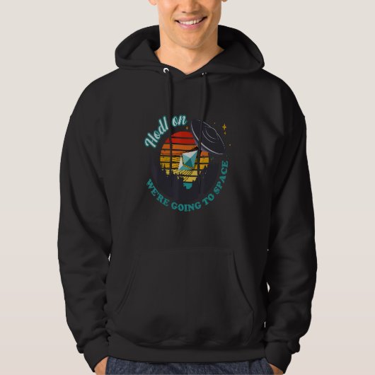 Hodl On We're Going To Space Ethereum Crypto Retro Hoodie (Voorkant)