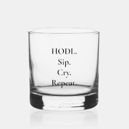 HODL Sip Cry Herhaal Crypto Whiskey Glas