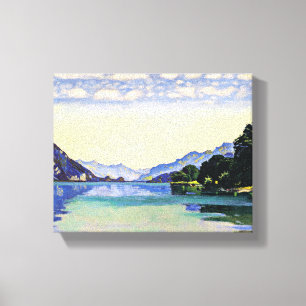 Hodler - Meer van Thun vanuit Lessig, fijn kunst Canvas Afdruk