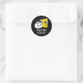 Hoe A-bao Een kaas Grappig eten Pun Donker BG Ronde Sticker (Tas)