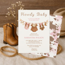 Hoe Baby Kleine Cowgirl Baby Shower Uitnodiging