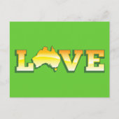HOE BEWAART U Australië Aussie Love Heart Map GEWE Briefkaart (Voorkant)