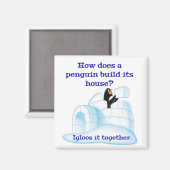 Hoe bouwt een pinguïn zijn huis? magneet (Voorkant / Achterkant)