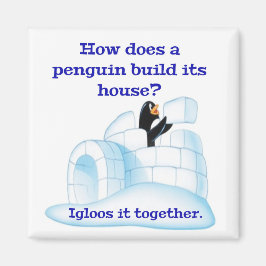Hoe bouwt een pinguïn zijn huis? magneet