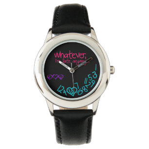 Hoe dan ook, ik ben hoe dan ook laat - paars, roze horloge