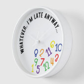 Hoe dan ook, ik ben te laat, grappig kleurrijk wit (Hoek)