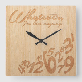 Hoe dan ook, ik ben toch te laat - Faux Engrave Wo Vierkante Klok