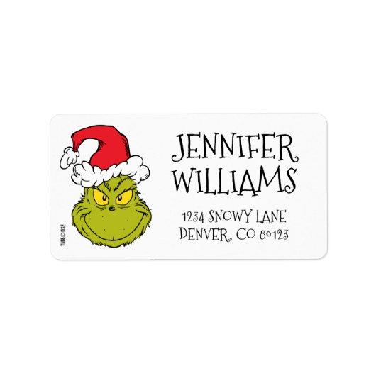 Hoe de Grinch Kerstmis stal | Stoute Grinch Etiket (Voorkant)