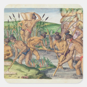 Hoe de Indiërs goud verzamelen van de Streams Vierkante Sticker