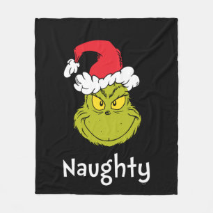 Hoe de knuppel kerstmis ophoudt  Naughty Grinch Fleece Deken