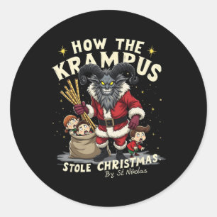 Hoe de Krampus de kerstkrampus stal komt eraan Ronde Sticker