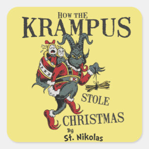 Hoe de Krampus heeft gestolen kerst shirt Vierkante Sticker