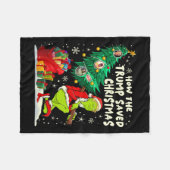 Hoe de Trump kerst heeft gered Grappig Trump Kerst Fleece Deken (Voorkant (Horizontaal))