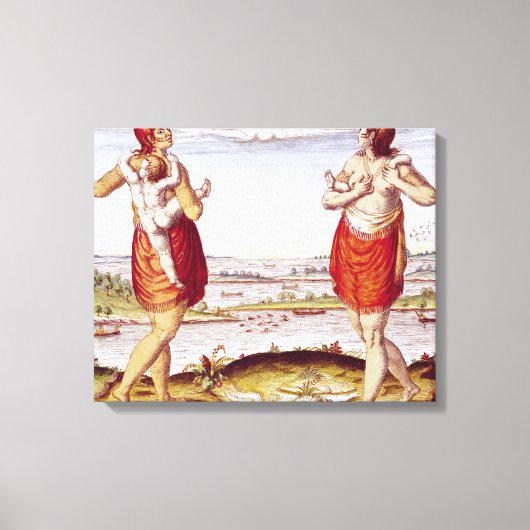 Hoe de vrouwen van Dasamonquepeuc Canvas Afdruk (Voorkant)
