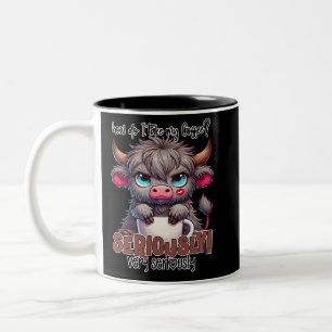 Hoe drink ik mijn koffie? Ernstig heel ernstig Tweekleurige Koffiemok