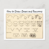Hoe een Beer en wasbeer  Briefkaart te tekenen